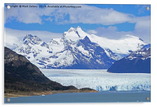 Perito Moreno Glacier and Lake Argentina.  Acrylic by Mark Seleny