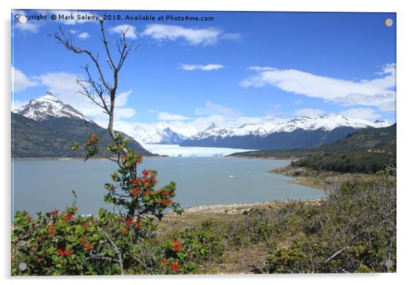 Perito Moreno Glacier and Lake Argentina.  Acrylic by Mark Seleny