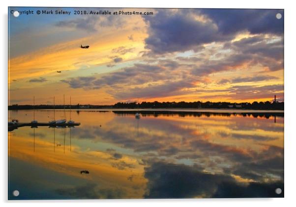 Sunset over the Pleasure Bay, Boston Harbor Acrylic by Mark Seleny