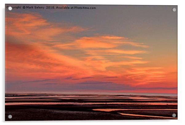 Sunset over the Cape Cod Bay Acrylic by Mark Seleny