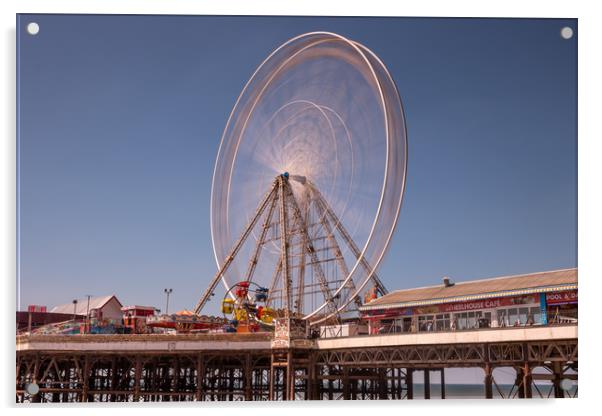 Big Wheel on Central Pier at Blackpool Acrylic by Tony Keogh