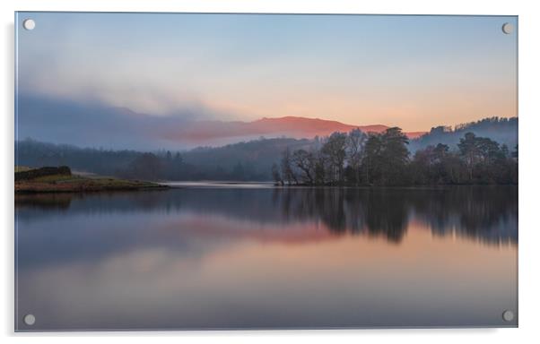 Rydal Water sunrise in the Lake District Acrylic by Tony Keogh