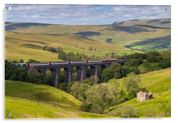 Dent Viaduct on the Settle to Carlisle Rail Line  Acrylic by Tony Keogh