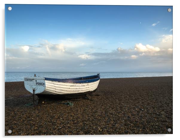 Boat on shingle, Aldburgh Acrylic by Donnie Canning