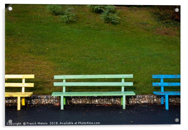 Park benches Acrylic by Franck Metois