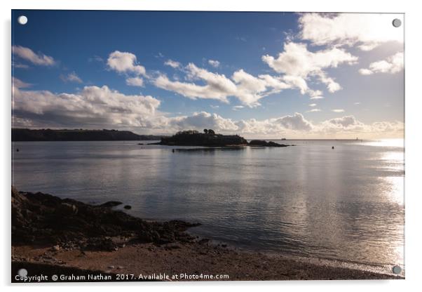 Drakes Island Plymouth Sound Acrylic by Graham Nathan
