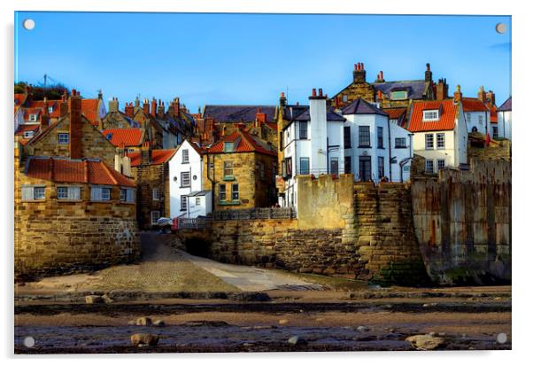 Robin Hood's Bay in colour Acrylic by Andy Aveyard