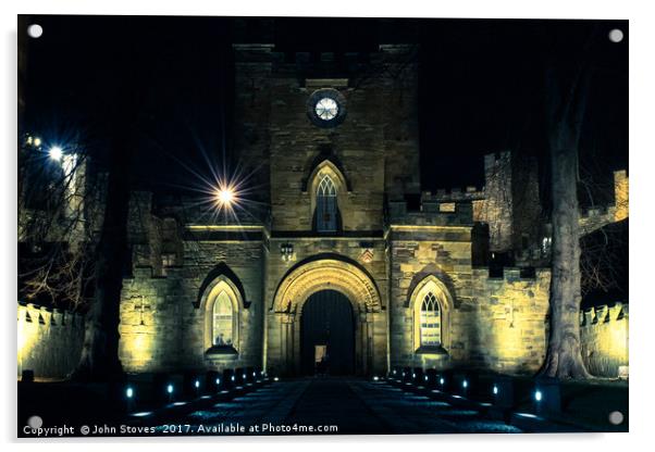 Durham Castle at night Acrylic by John Stoves