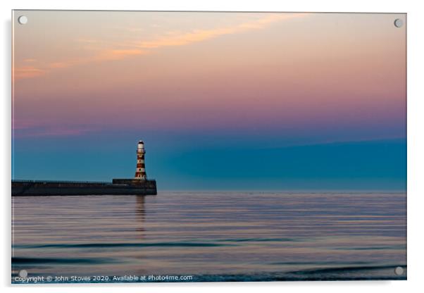 Roker Lighthouse at Sunrise Acrylic by John Stoves