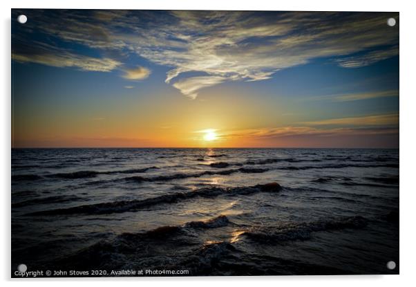 Ocean Sunset Acrylic by John Stoves
