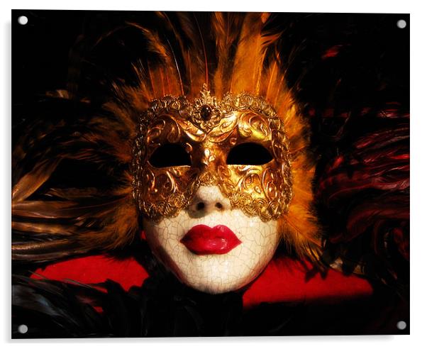 Venetian mask Acrylic by Linda More