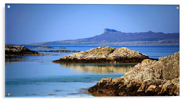 Scottish landscape towards Island of Eigg Acrylic by Linda More