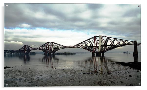Forth Rail Bridge, Queensferry, Scotland Acrylic by Linda More
