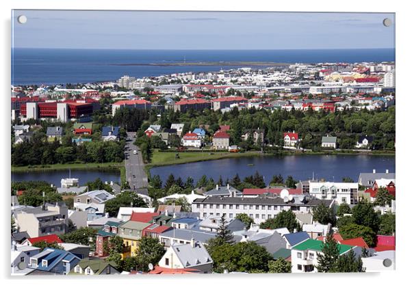 Elliðaá River in Reykjavík Acrylic by Linda More