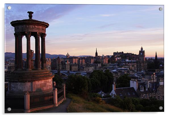 Edinburgh city Scotland Acrylic by Linda More