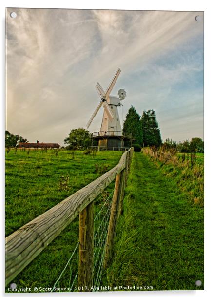 Path To The Windmill Acrylic by Scott Stevens