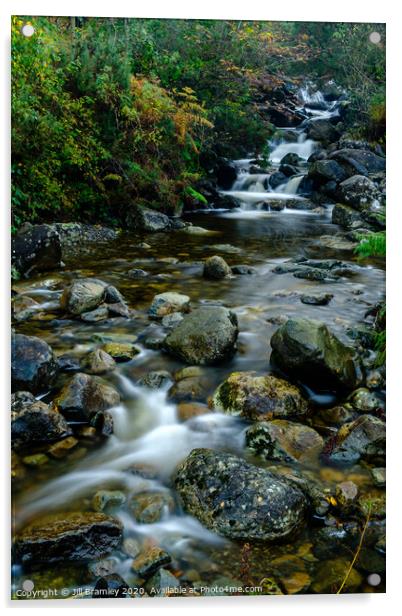 Lake District Waterfall Acrylic by Jill Bramley