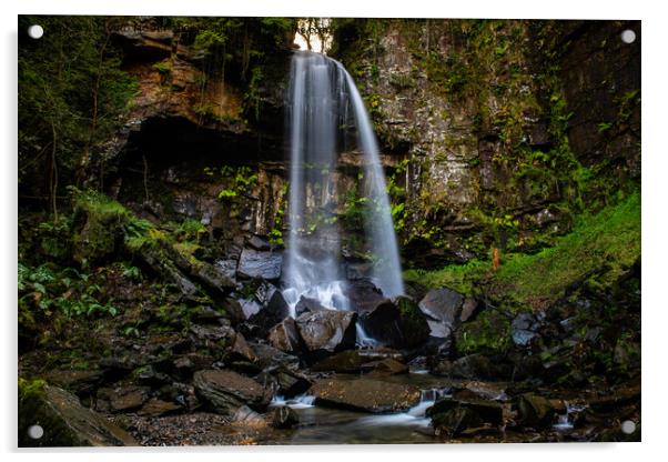 Melin Court Waterfall Acrylic by RICHARD MOULT