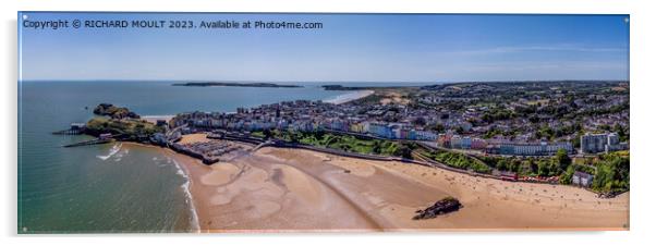 Seagulls Eye View of Tenby from the drone Acrylic by RICHARD MOULT