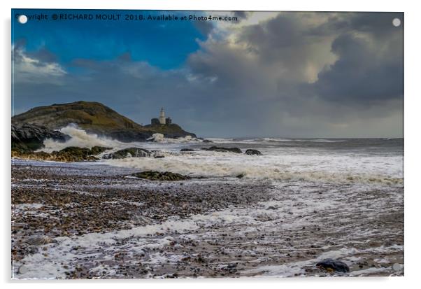 Stormy Mumbles Head Acrylic by RICHARD MOULT