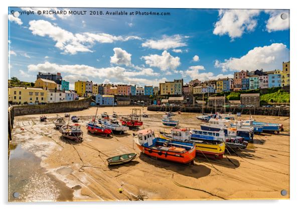 Tenby Harbour Acrylic by RICHARD MOULT