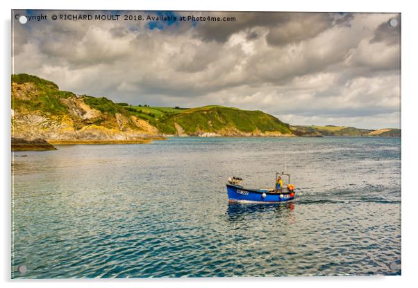 Cornish Fishing Boat Acrylic by RICHARD MOULT