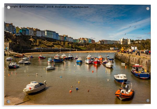 Tenby Harbour Acrylic by RICHARD MOULT