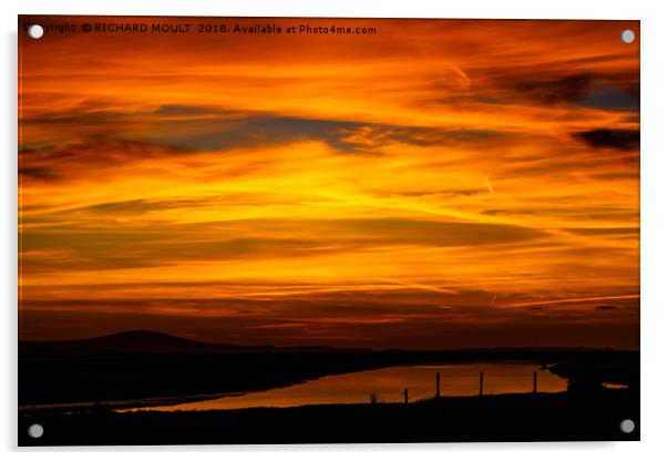 North Gower Sunset Acrylic by RICHARD MOULT