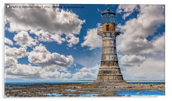 Whiteford Lighthouse On Gower South Wales Acrylic by RICHARD MOULT