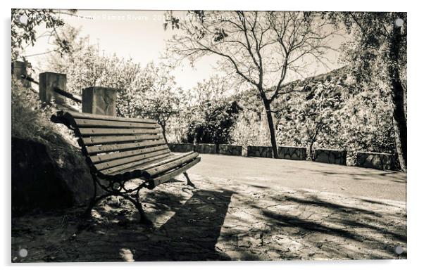A bench to rest Acrylic by Juan Ramón Ramos Rivero