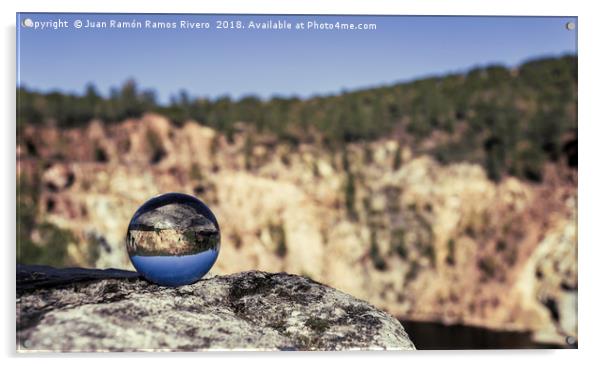 Reflections in the mining reservoir Acrylic by Juan Ramón Ramos Rivero