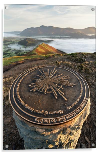 Catbells Trigpoint Acrylic by David Semmens