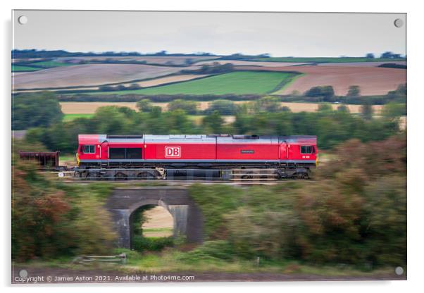 Approaching Harringworth Viaduct  Acrylic by James Aston