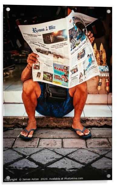 Morning News Bali Style Acrylic by James Aston