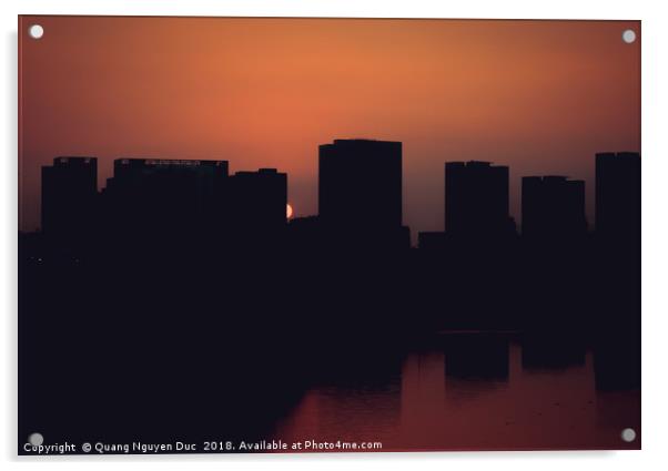 Cityscape in dawn Acrylic by Quang Nguyen Duc