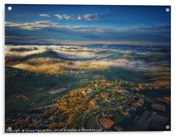 Foggy Village in Dalat, Vietnam Acrylic by Quang Nguyen Duc