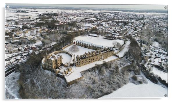 Bolsover Castle at winter time Acrylic by lee retallic