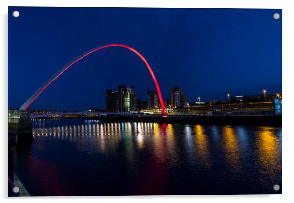 Gateshead & Newcastle Millennium Bridge Acrylic by Phil Page