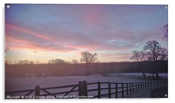 Pink Winter Sky Acrylic by Geoff Richards