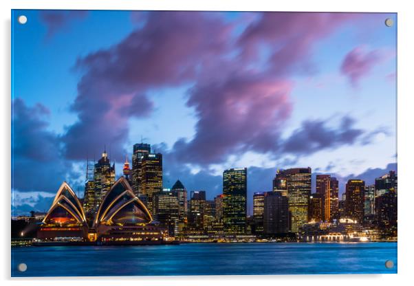 Sydney Australia city skyline Acrylic by Andrew Michael