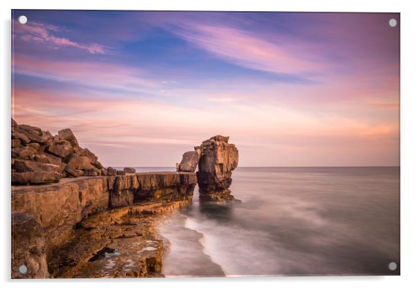 Pulpit rock at Portland Bill Acrylic by Andrew Michael