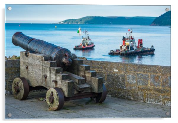 19th century cannon Plymouth Acrylic by Andrew Michael