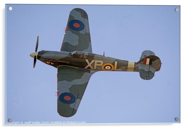 Hawker Hurricane close flypast Acrylic by Geoff Walker