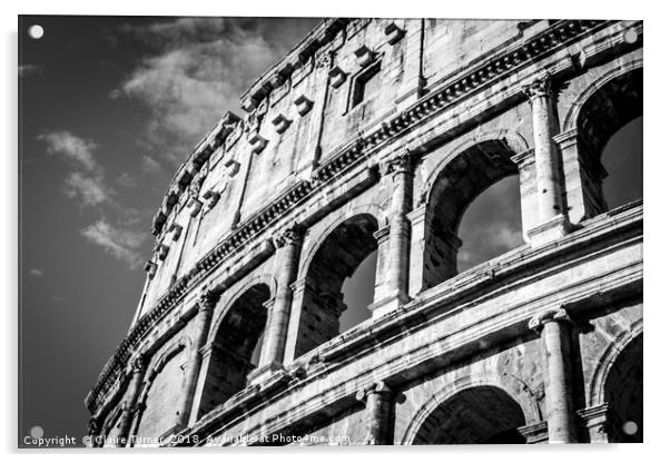 Colosseum arches in black and white Acrylic by Claire Turner