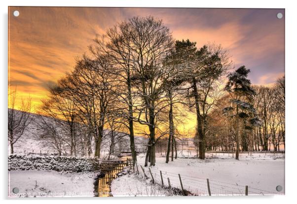 A Stream Through The Snow, near Airton Acrylic by Tom Holmes