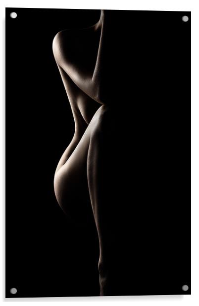 Silhouette of nude woman Acrylic by Johan Swanepoel