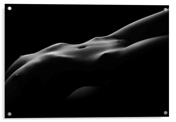 Bodyscape nude woman Acrylic by Johan Swanepoel