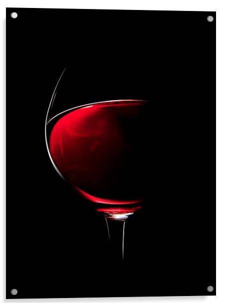 Red Wine Acrylic by Johan Swanepoel