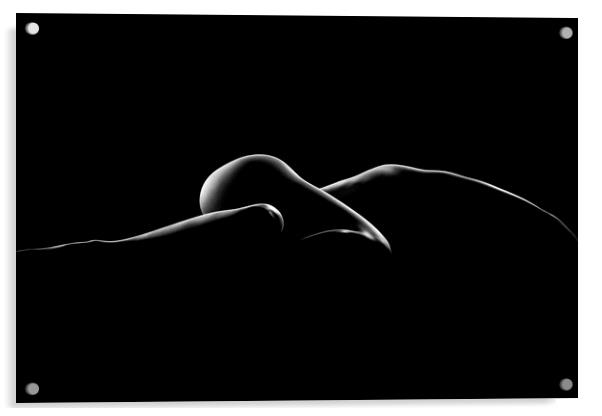 Nude woman bodyscape 7 Acrylic by Johan Swanepoel
