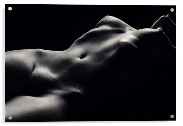 Nude woman bodyscape 47 Acrylic by Johan Swanepoel